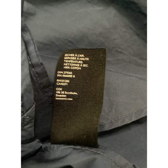 Cos Womens Lagenlook Cotton Dress/Top Size L Navy Blue Minimal Oversized - Picture 9 of 9